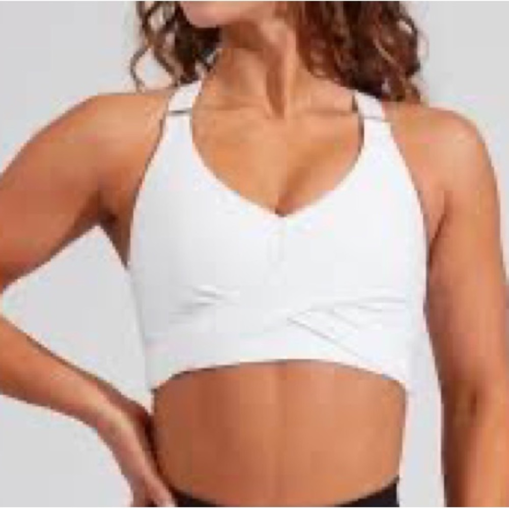 White Candy Wrap Sports Bra
